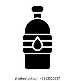 Water Flask Vector Glyph Icon For Personal And Commercial Use.
