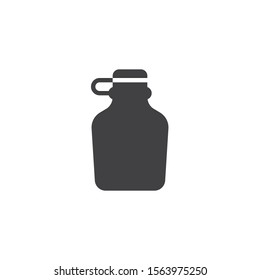 Water flask vector icon. filled flat sign for mobile concept and web design. Water bottle glyph icon. Symbol, logo illustration. Vector graphics