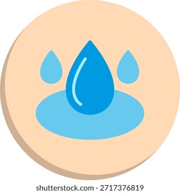 Water Flat Circle Style Icon