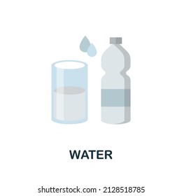 Water flat icon. Colored element sign from drinks collection. Flat Water icon sign for web design, infographics and more.