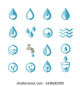 icono plano de agua.conjunto de elementos de diseño.