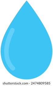 Icono plano de agua aislado sobre fondo blanco.
