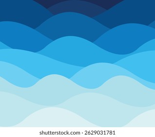 water flow abstract vector seamless background. Blue waves pattern vector seamless background.