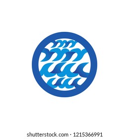 water flow circle logo, wave logo design vector eps 10