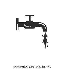 water flow from faucet  icon vector concept design template web