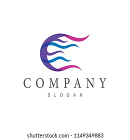 water flow letter c logo