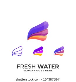 Water Flow Overlap Illustration Vector Design Template. Suitable for Creative Industry, Multimedia, entertainment, Educations, Shop, and any related business