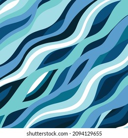Water flow wave blue pattern background design vector