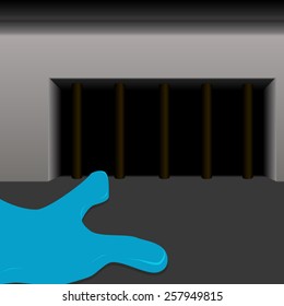 Water flows into the sewer hole 
