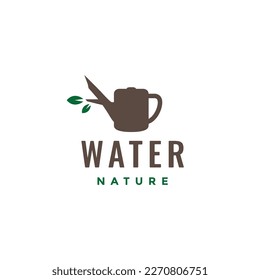 water flush nature leaves twig plant tree logo design icon vector illustration