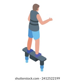 Water up flyboard icon isometric vector. Diver deep water. Ocean beach