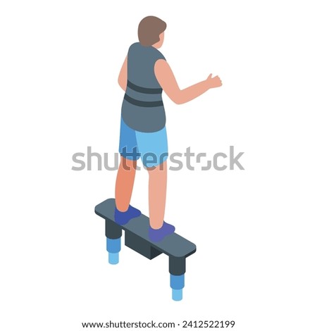 Water up flyboard icon isometric vector. Diver deep water. Ocean beach