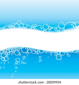 Water foam with copy space, vector layered.