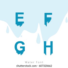 Water Font EFGH Logo Vector Template