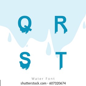 Water Font QRST Logo Vector Template