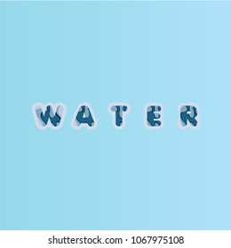 Water Font Vector Template Design Illustration