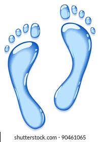 Water Footprint. Vector Illustration.