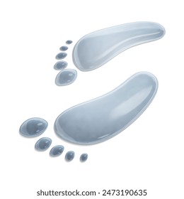 Water footprints on a white background. Vector illustration