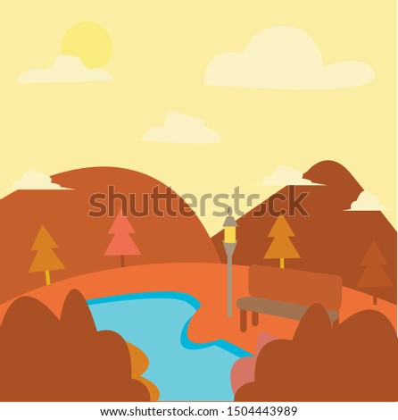 water forest mountain blue sun 