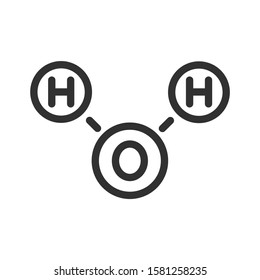 water formula, linear icon. Editable stroke