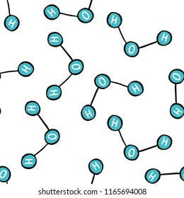 water formula seamless doodle pattern