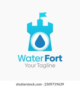 Plantilla de diseño de logotipos de Water Fort. Bueno para empresas, agencias, comunidad y Organización