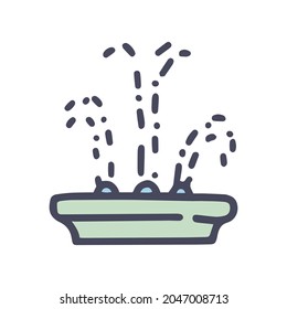 water fountain color vector doodle simple icon