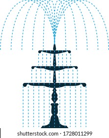 water Fountain Icon, decorative fountain icon  Vector Illustration