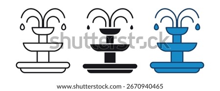 Water fountain icon set , vector illustration .