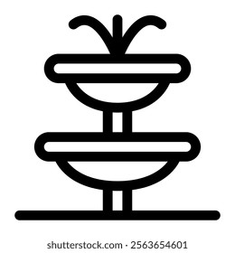 Water fountain icon with simple and line style