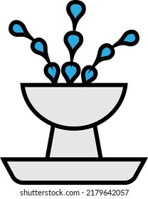 Water fountain, illustration, vector on a white background.