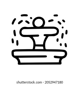water fountain line vector doodle simple icon