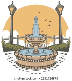 water fountain in a park