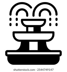 Water Fountain Public Facility icon illustration