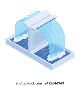 Water Fountain Sculptures Isometric Icon