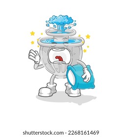 the water fountain yawn character. cartoon mascot vector