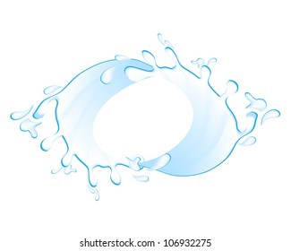 Water frame with bubbles. Wave. (vector illustration)