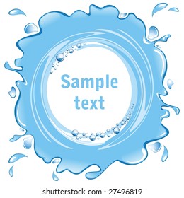 Water frame with bubbles.  Whirlpool. (vector illustration)