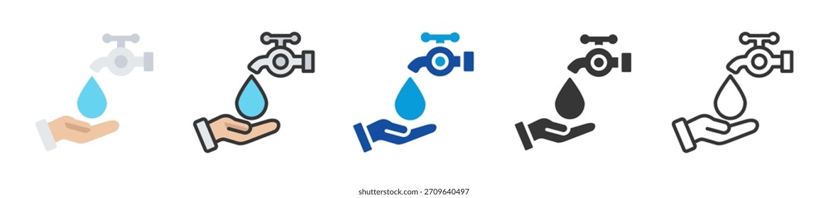 water frame icon set multi style various collection