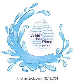 Water frame. Vector illustration.