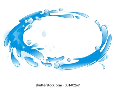 Water frame. Vector illustration.