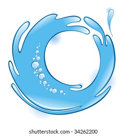 Water frame. Vector illustration.