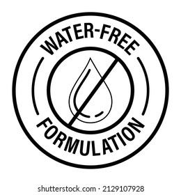 water free formulation vector icon with drop icon