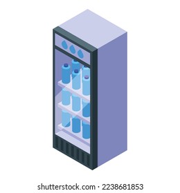 Water fridge icon isometric vector. Bottle delivery. Cold aqua