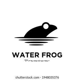 Water Frog logo vector design template, Silhouette animal, Illustration isolated background