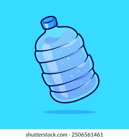 Water In Gallon Cartoon Vector Icon Illustration. Drink Object Icon Concept Isolated Premium Vector. Flat Cartoon Style