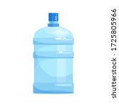Water gallon for cooler semi flat RGB color vector illustration. Huge reusable bottle of mineral aqua. Purified liquid in portable container isolated cartoon object on white background