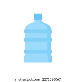 Water gallon flat design template vector. big bottle with clean water. Plastic container for the cooler. Isolated on white background.