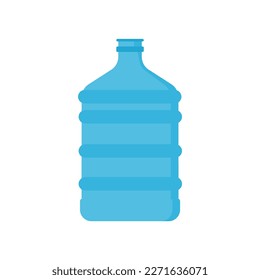 Water gallon flat design template vector. big bottle with clean water. Plastic container for the cooler. Isolated on white background.