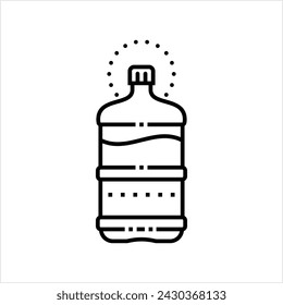 Water Gallon Icon, Gallon Bottle Icon, Water Storage Bottle Vector Art Illustration
